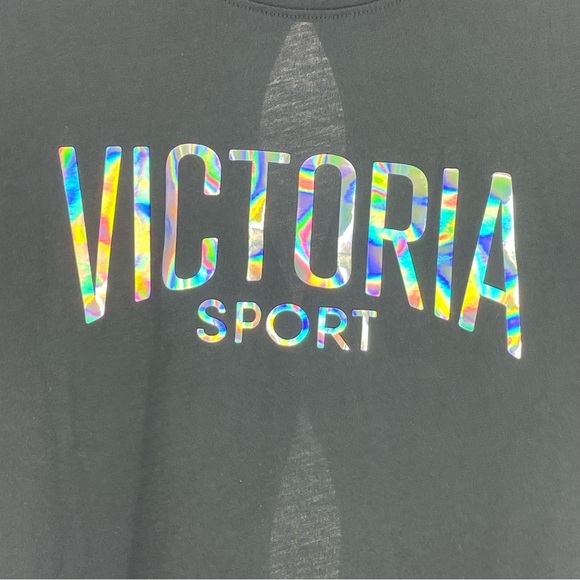 VICTORIA’S SECRET SPORT WOMEN’S BLACK TIE BACK ATHLETIC T-SHIRT SMALL - Picture 3 of 9